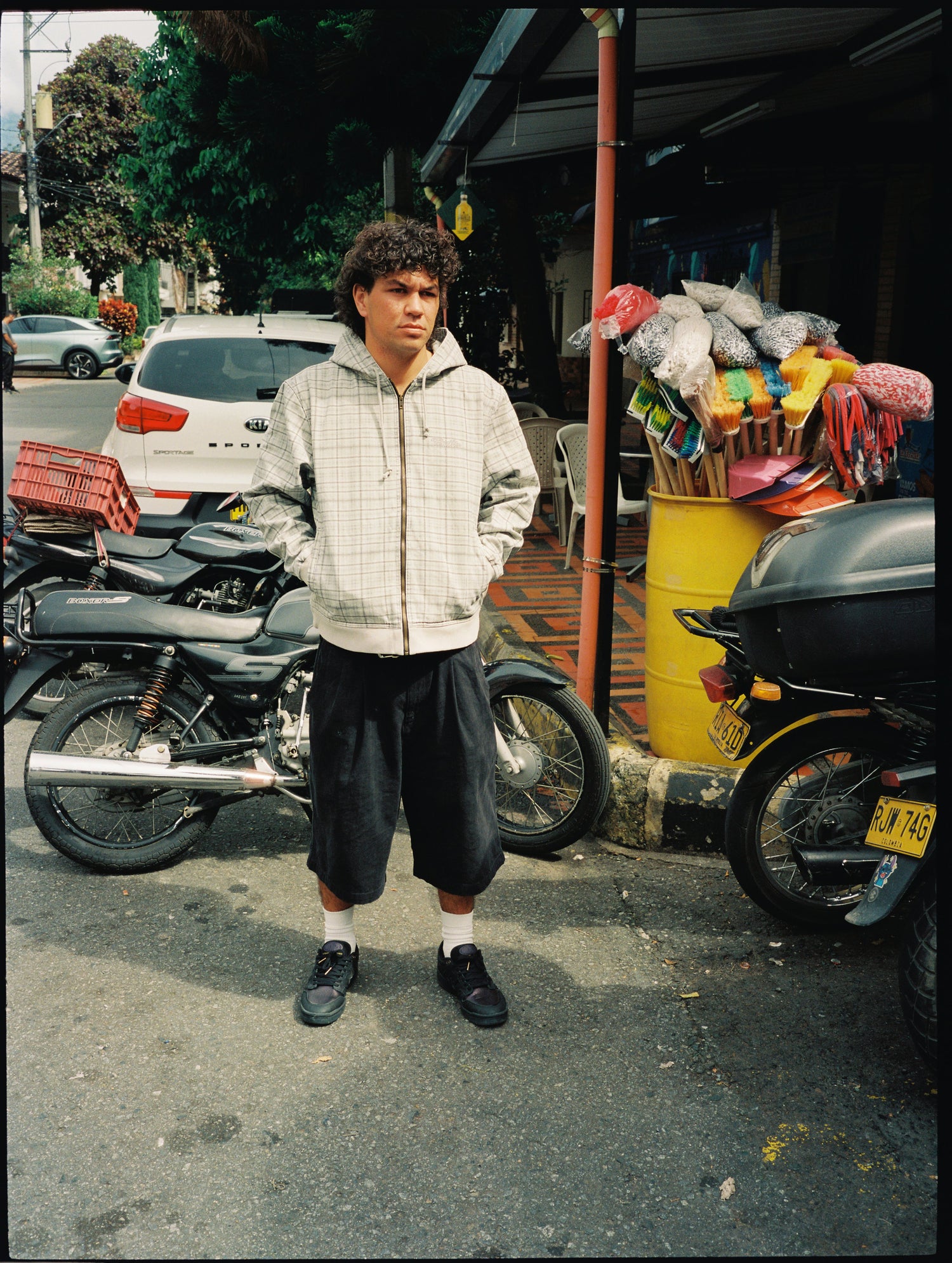 Hooded Work Jacket, Grey Plaid