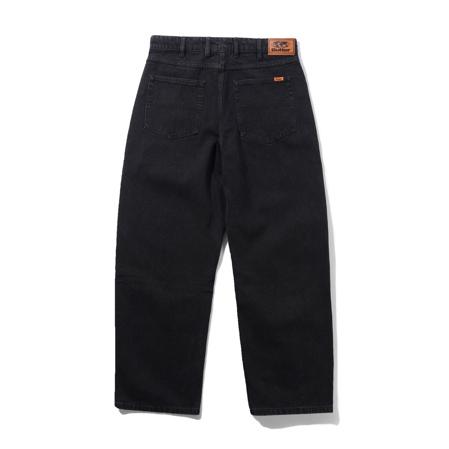 Relaxed Denim Jeans, Flat Black