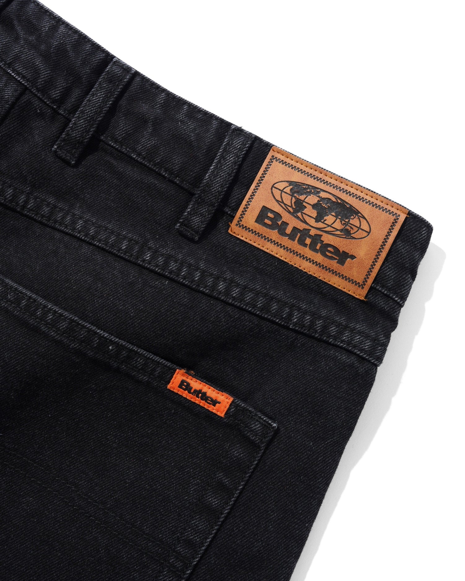 Relaxed Denim Jeans, Flat Black