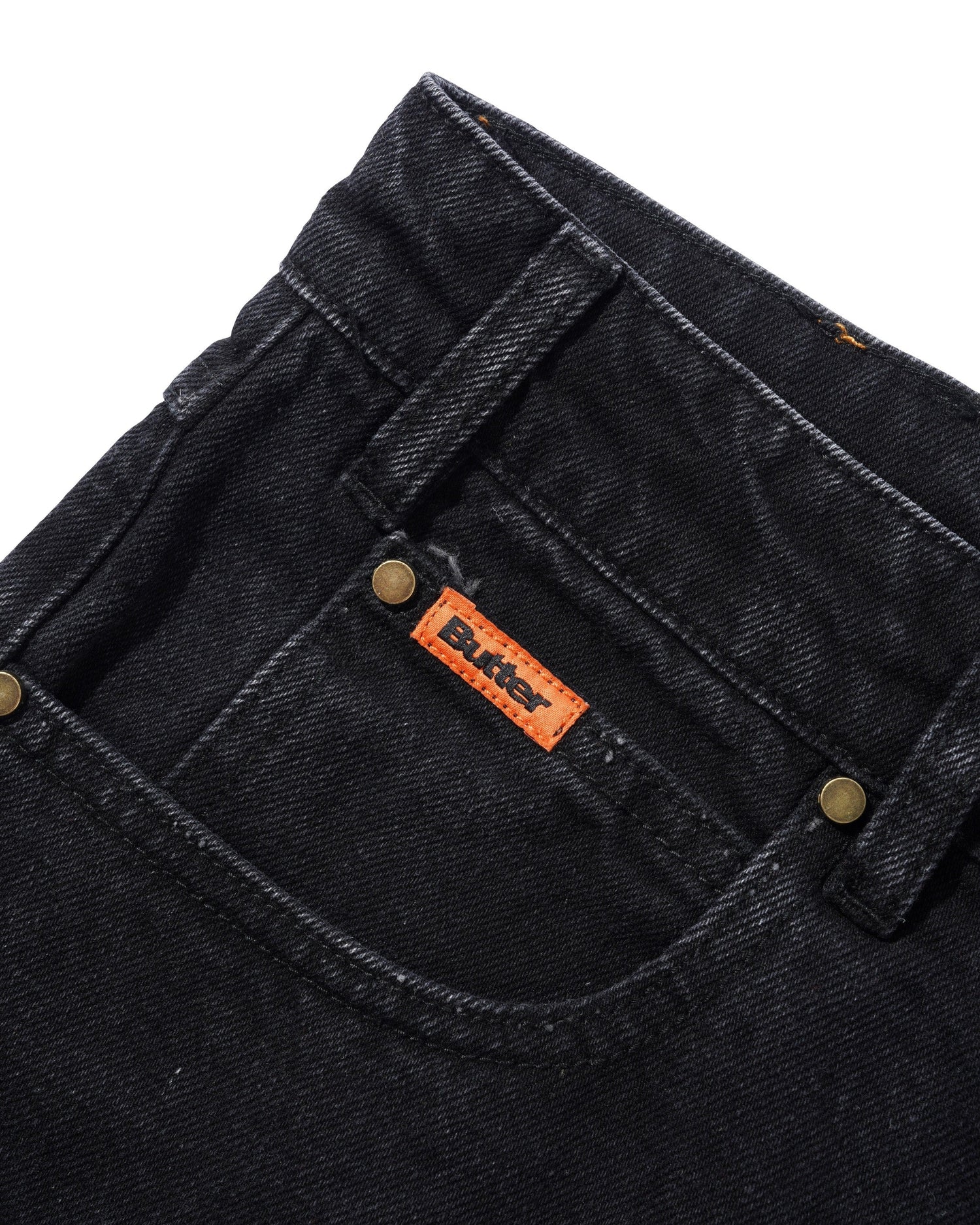 Relaxed Denim Jeans, Flat Black