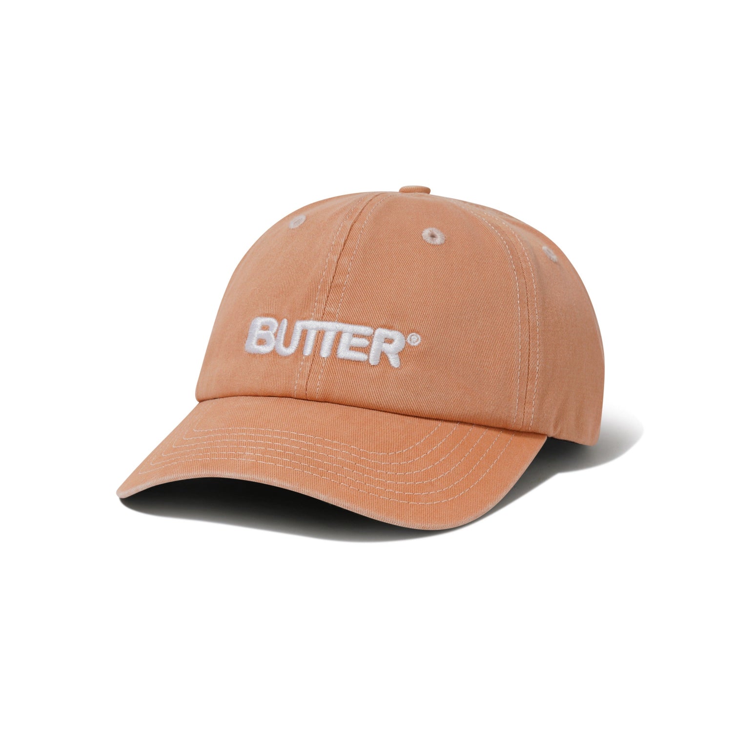 Rounded Logo 6 Panel Cap, Washed Orange
