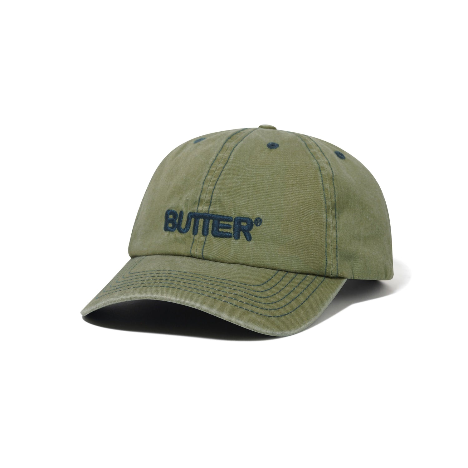 Rounded Logo 6 Panel Cap, Washed Pear
