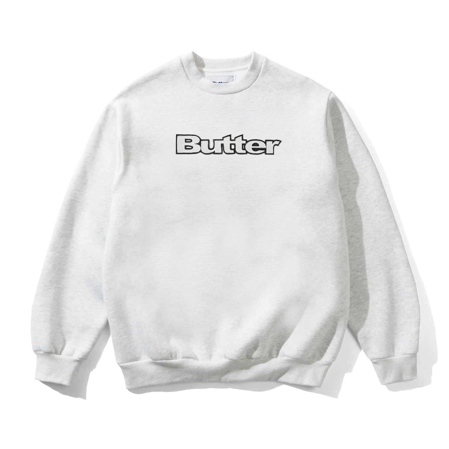 Satin Applique Logo Crewneck, Ash