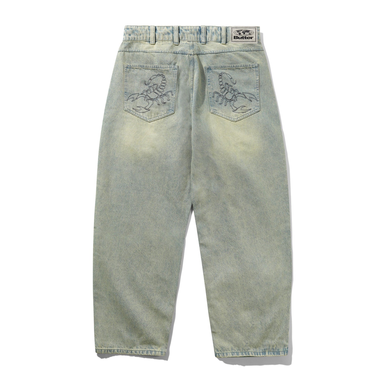 Scorpion Stitch Denim Jeans, Tinted Light Blue