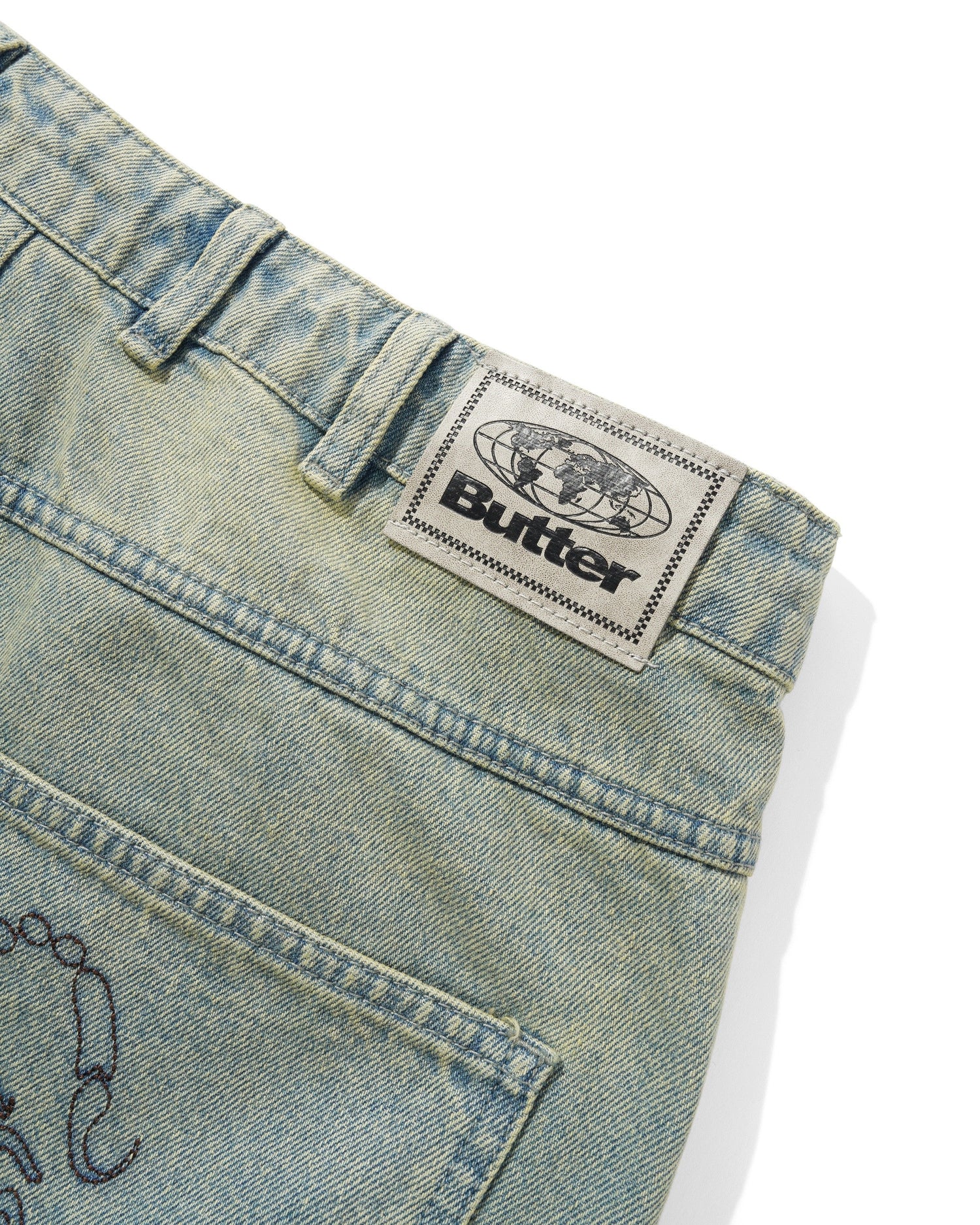 Scorpion Stitch Denim Jeans, Tinted Light Blue