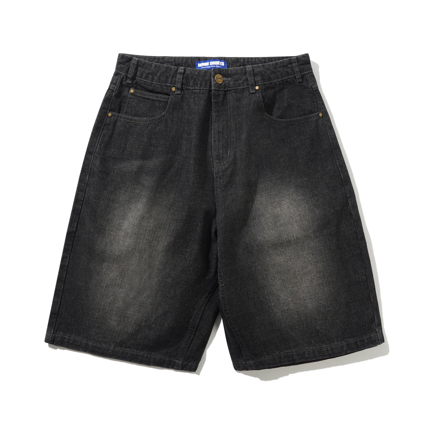 Scorpion Stitch Denim Shorts, Slub Black