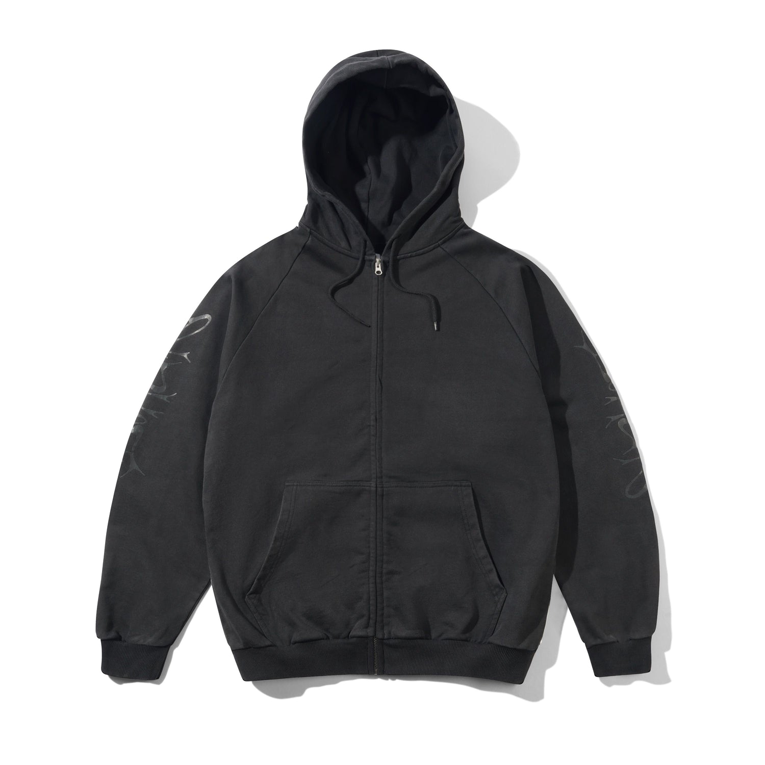 Scrawling Zip-Thru Hood, Washed Midnight