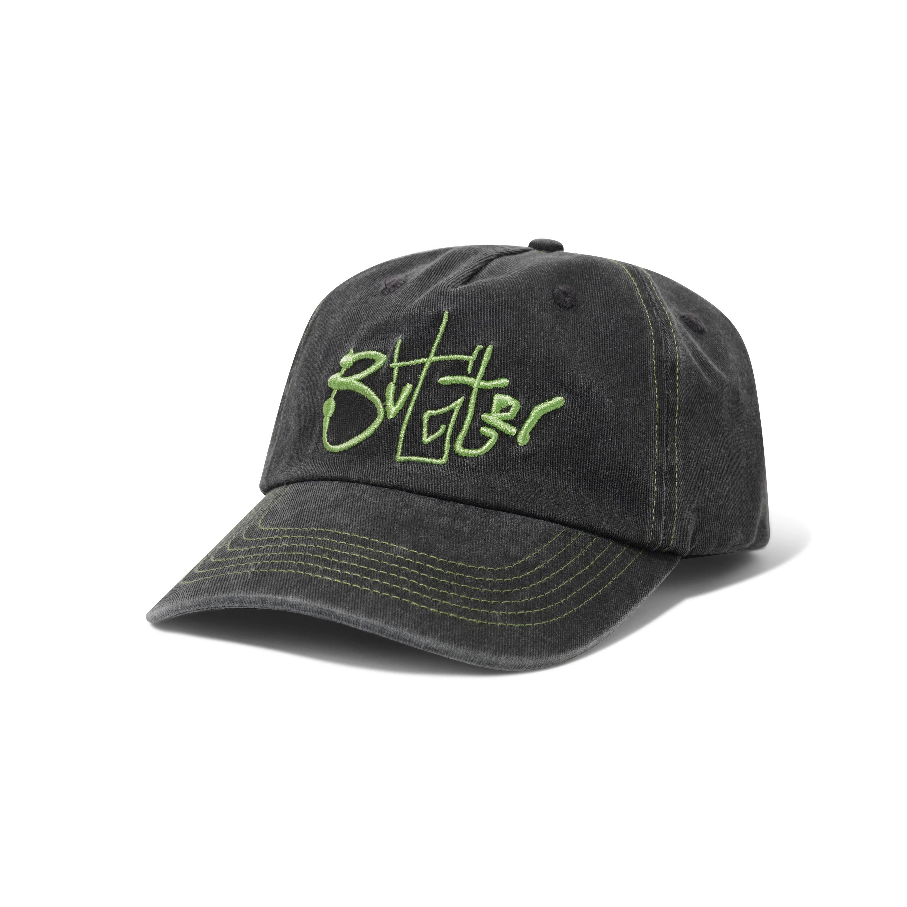 【BUTTER GOODS】 Scribble 5 Panel Cap, Washed Black Scribble5PanelCapWashedBlack1.