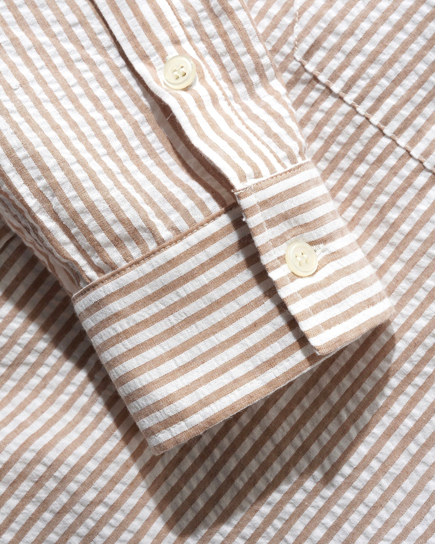 Seersucker Striped Shirt, Brown