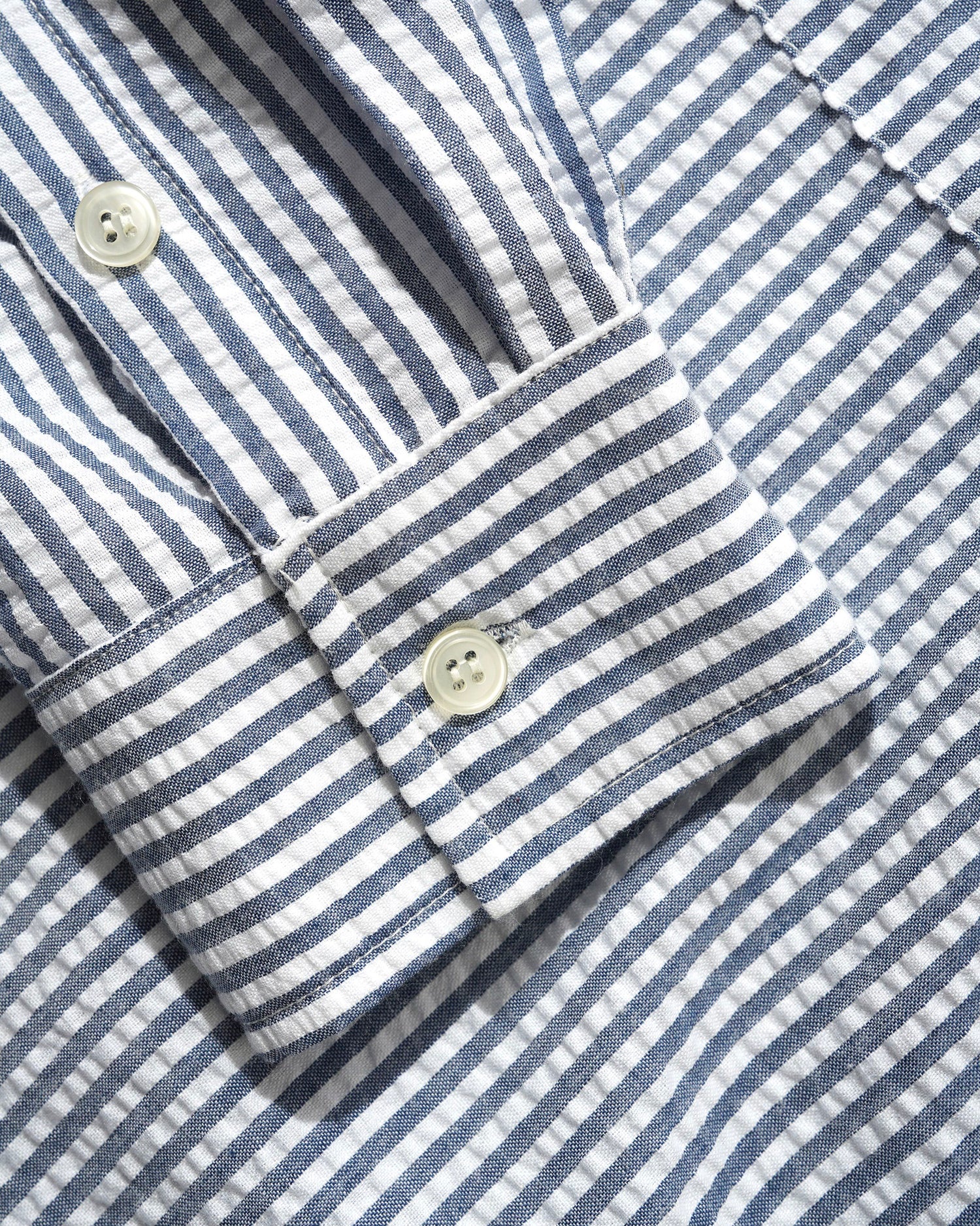 Seersucker Striped Shirt, Navy