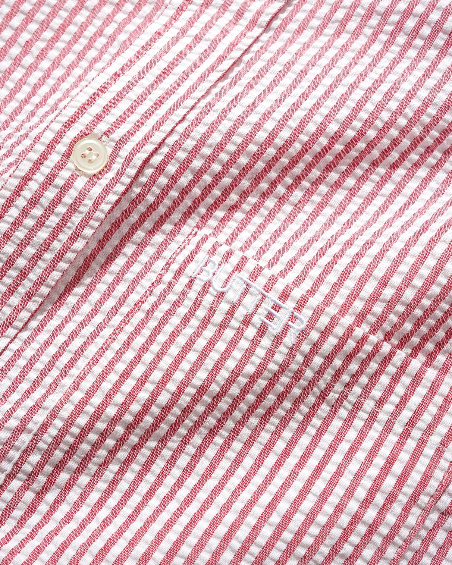 Seersucker Striped Shirt, Red