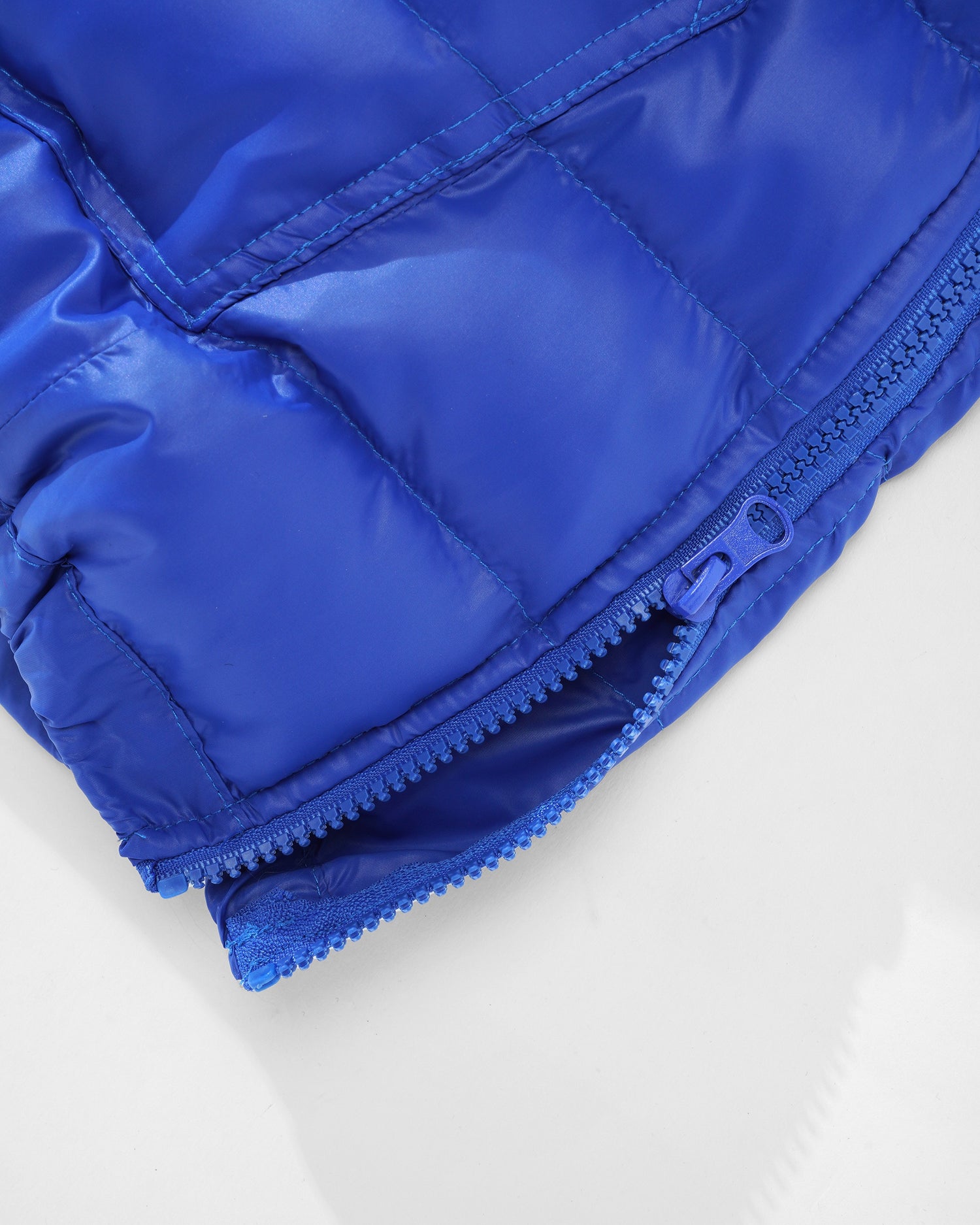 Shiny Anorak Puffer Jacket, Royal Blue