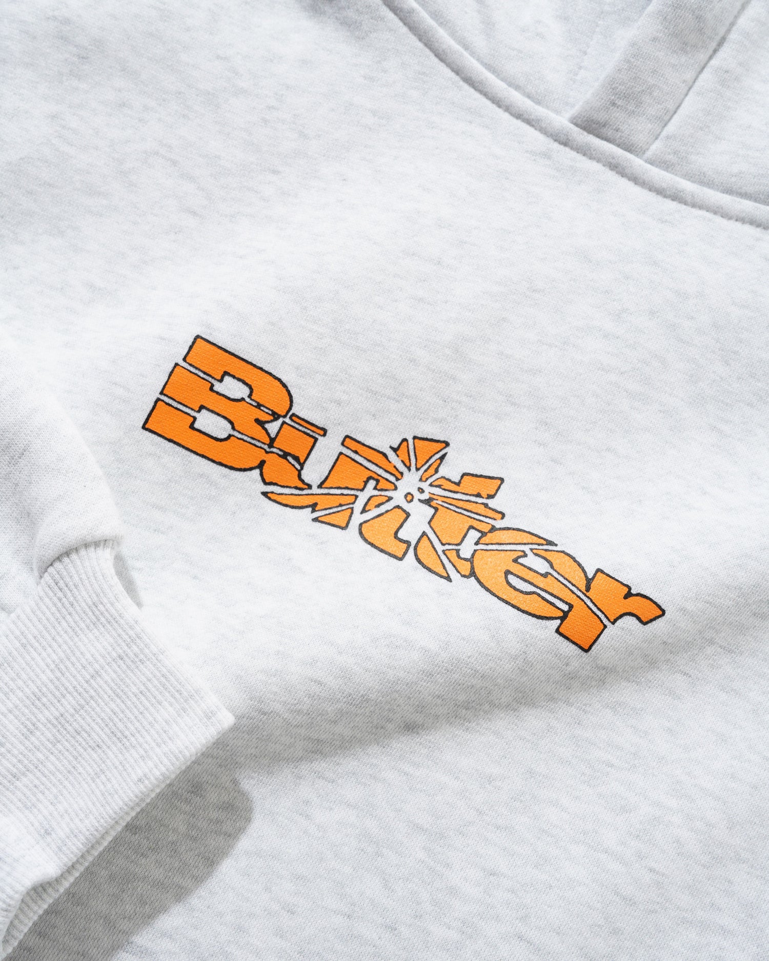 Smashed Logo Pullover Hood, Ash