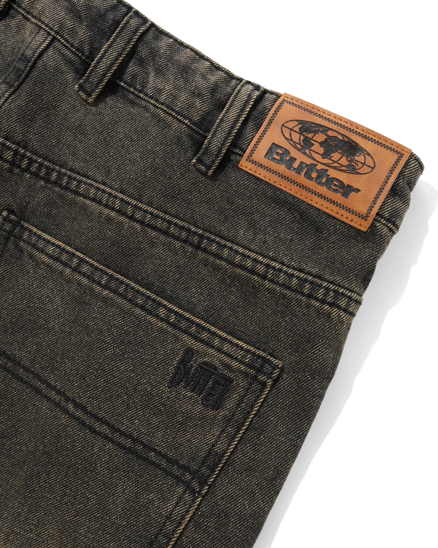 Straight Leg Denim Jeans, Brown Tint