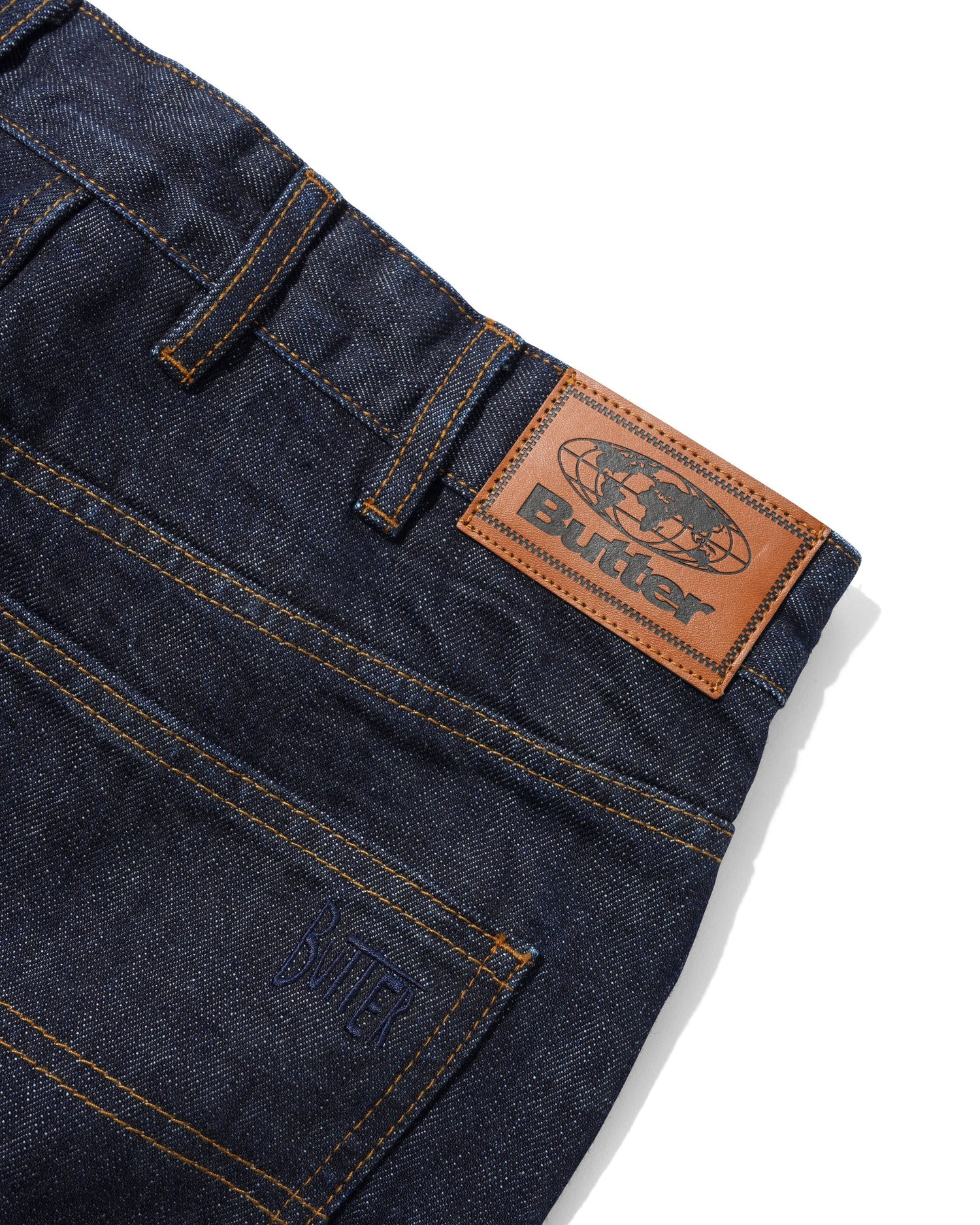 Straight Leg Denim Jeans, Selvedge Blue
