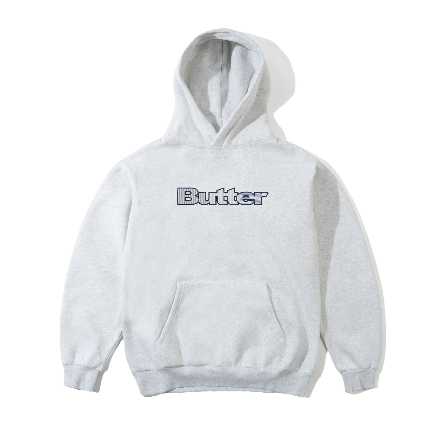 Stripe Logo Applique Pullover Hood, Ash