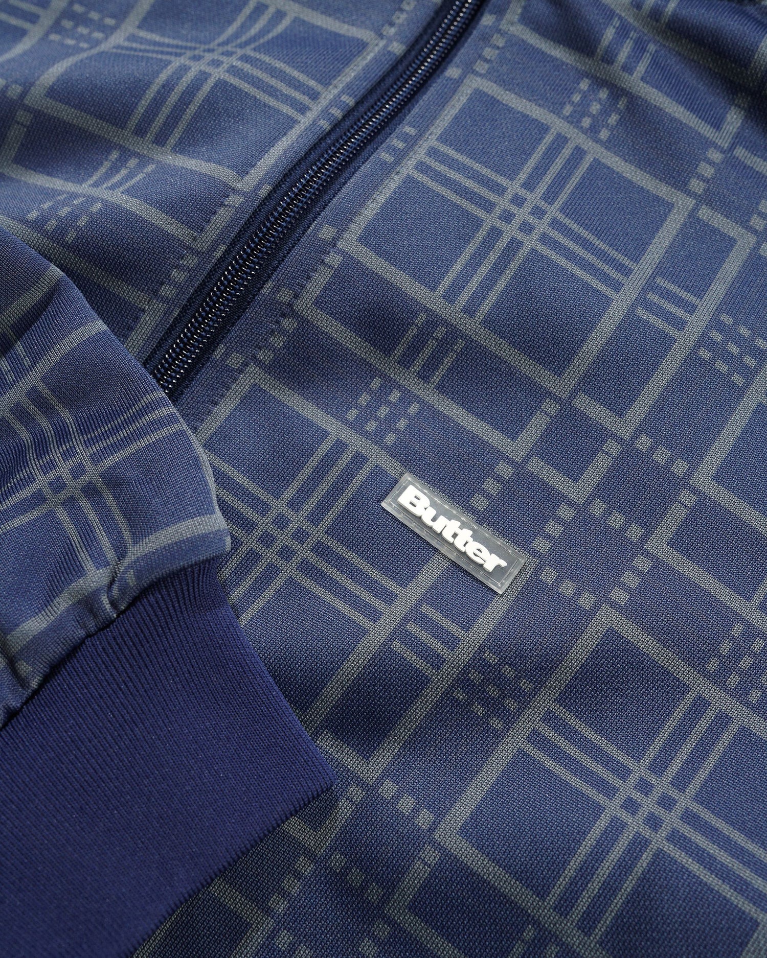 Tricot Jacket, Navy Plaid