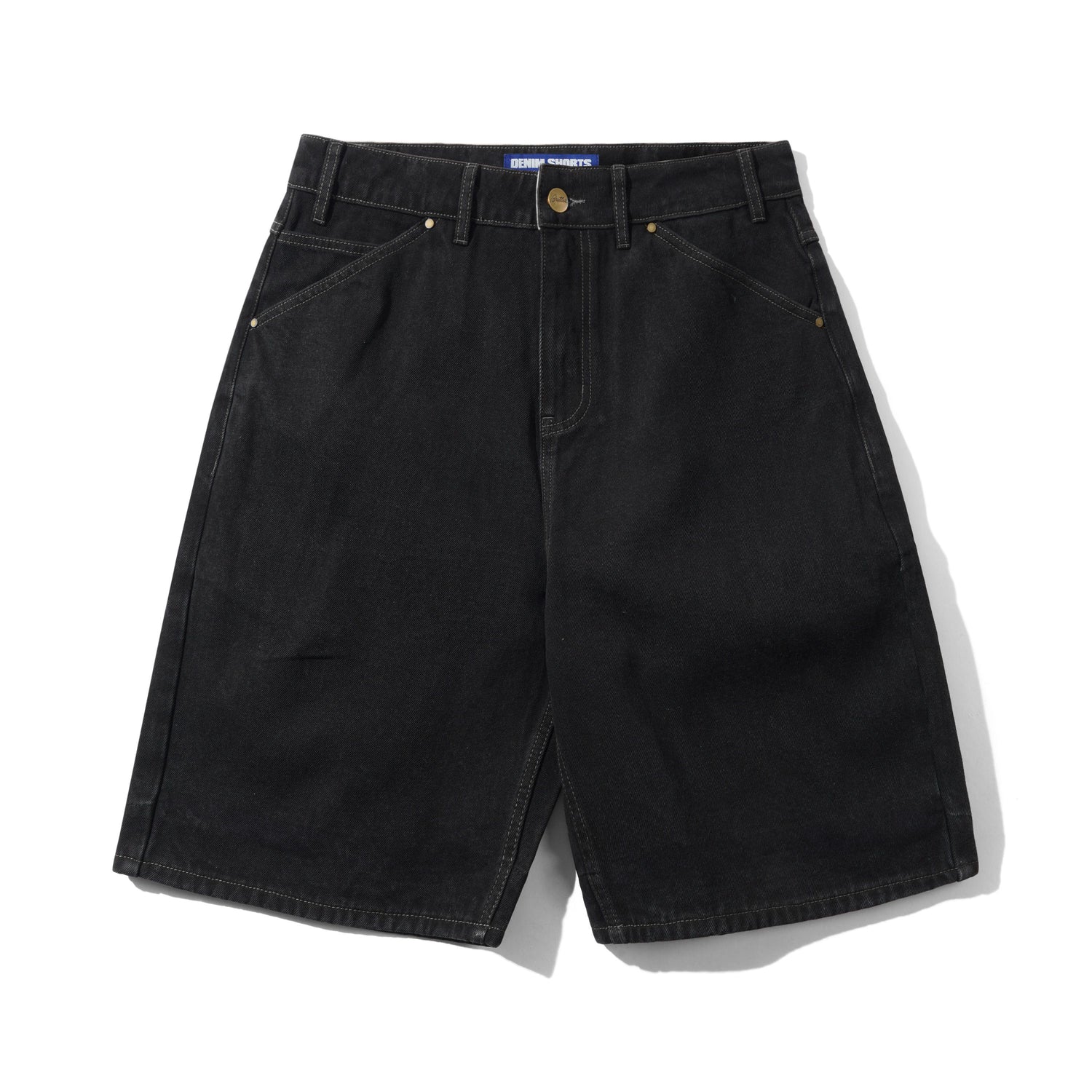 Trim Denim Shorts, Rinsed Black