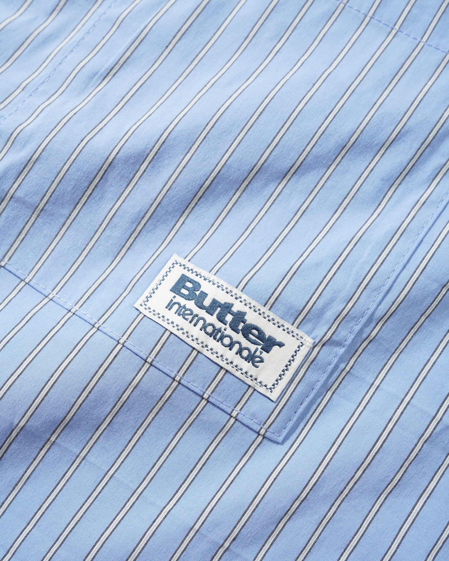 Vertical Stripe S/S Shirt, Sky Blue