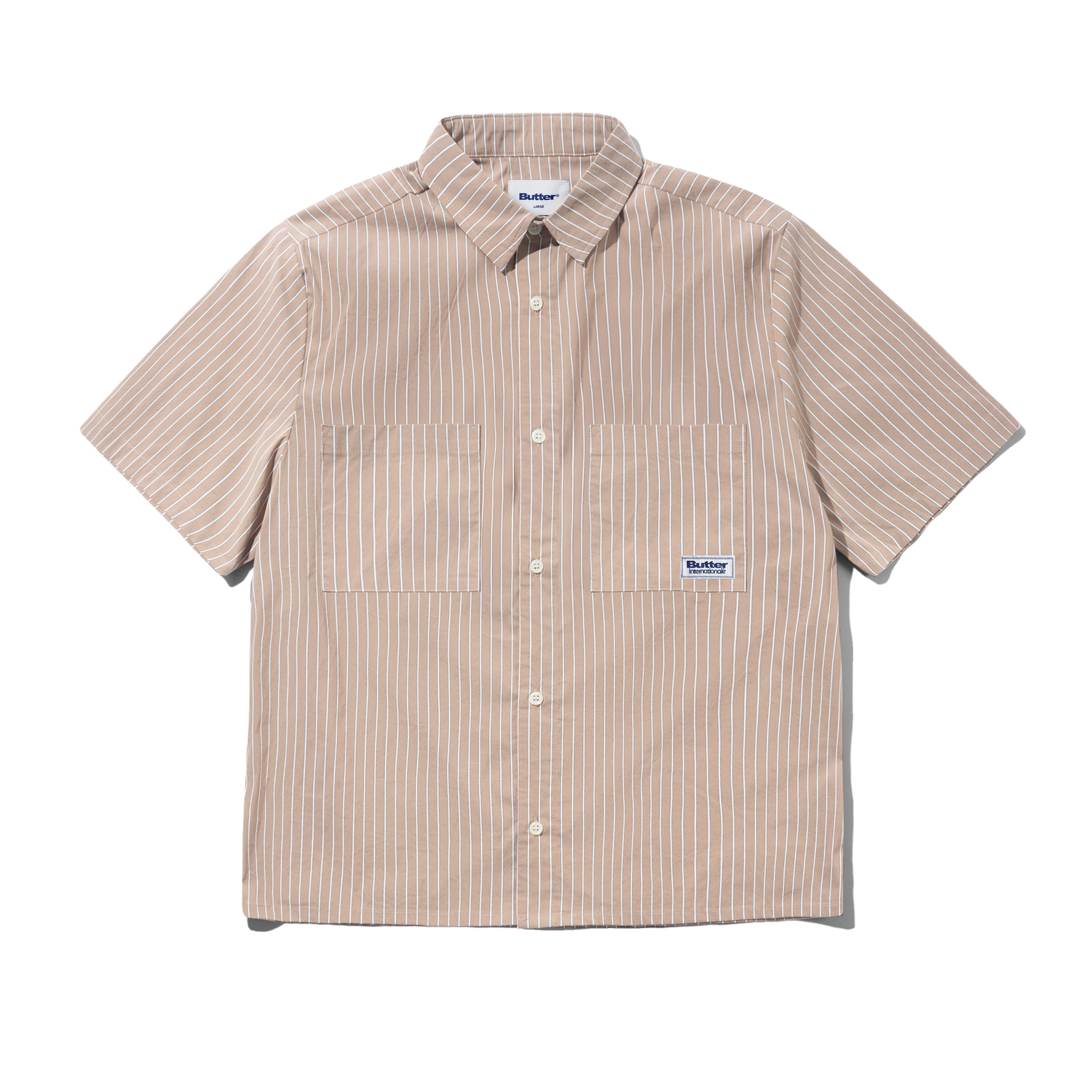 Vertical Stripe S/S Shirt, Tobacco