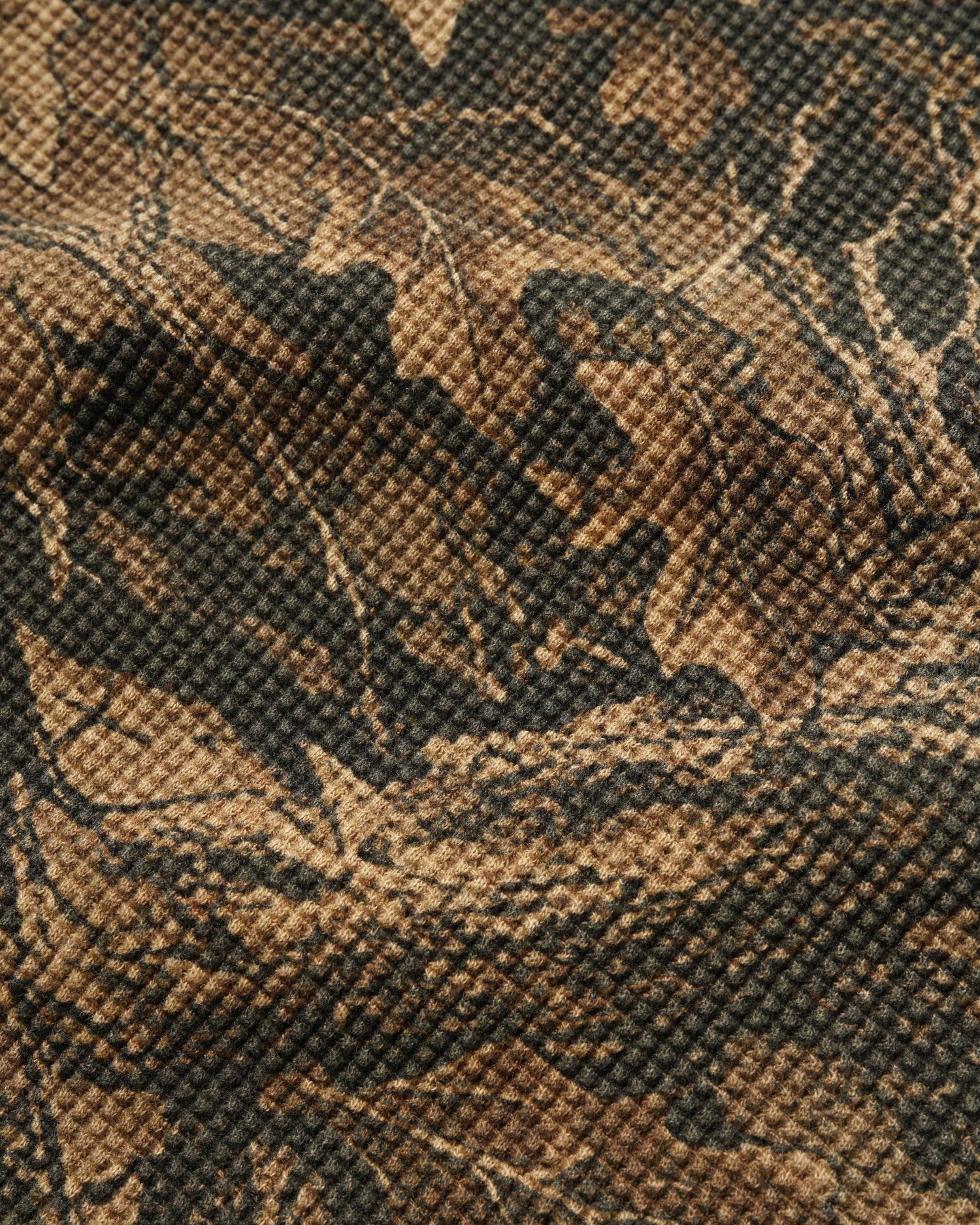 Waffle L/S Top, Forest Camo