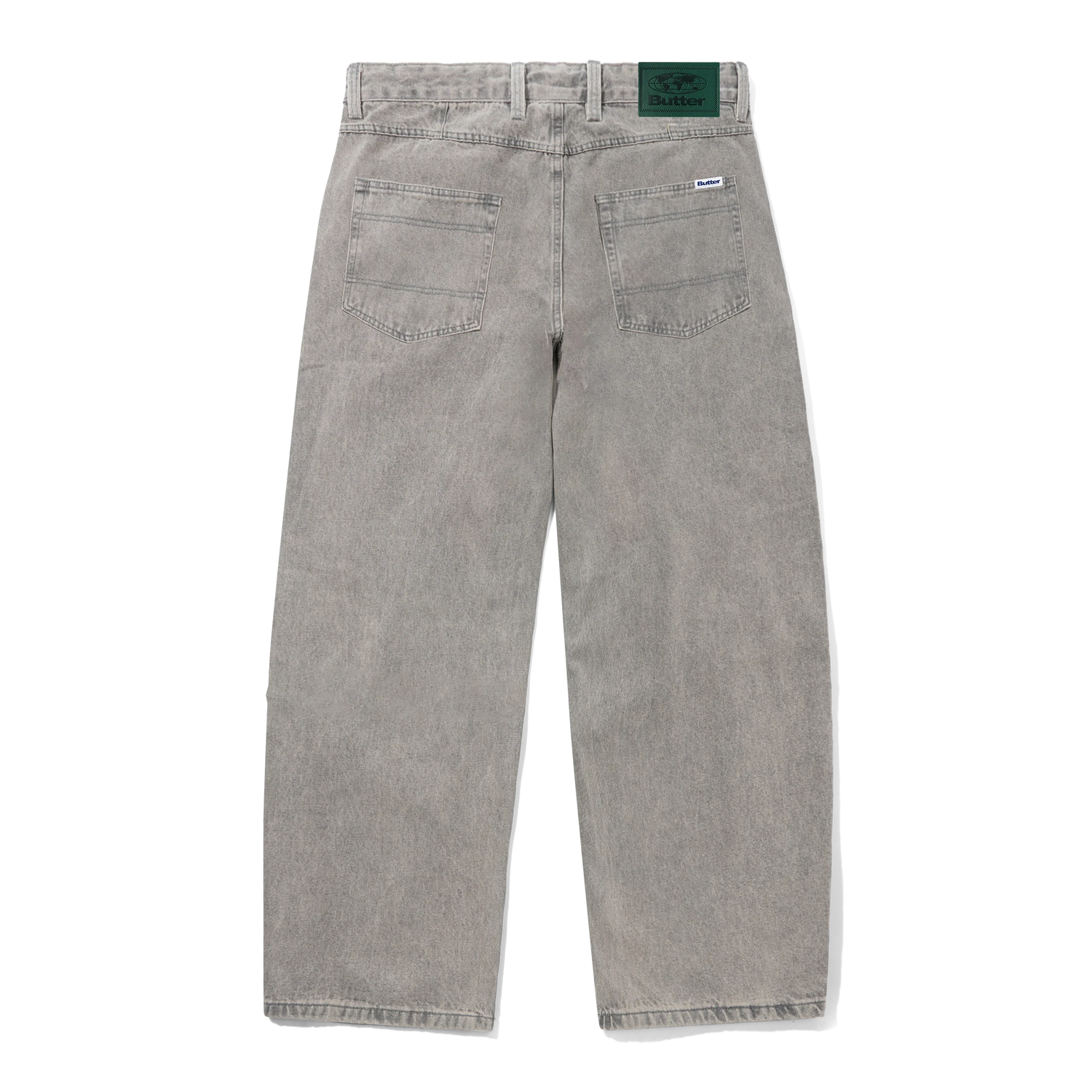 Wide Cut Denim Jeans, Grey Wash