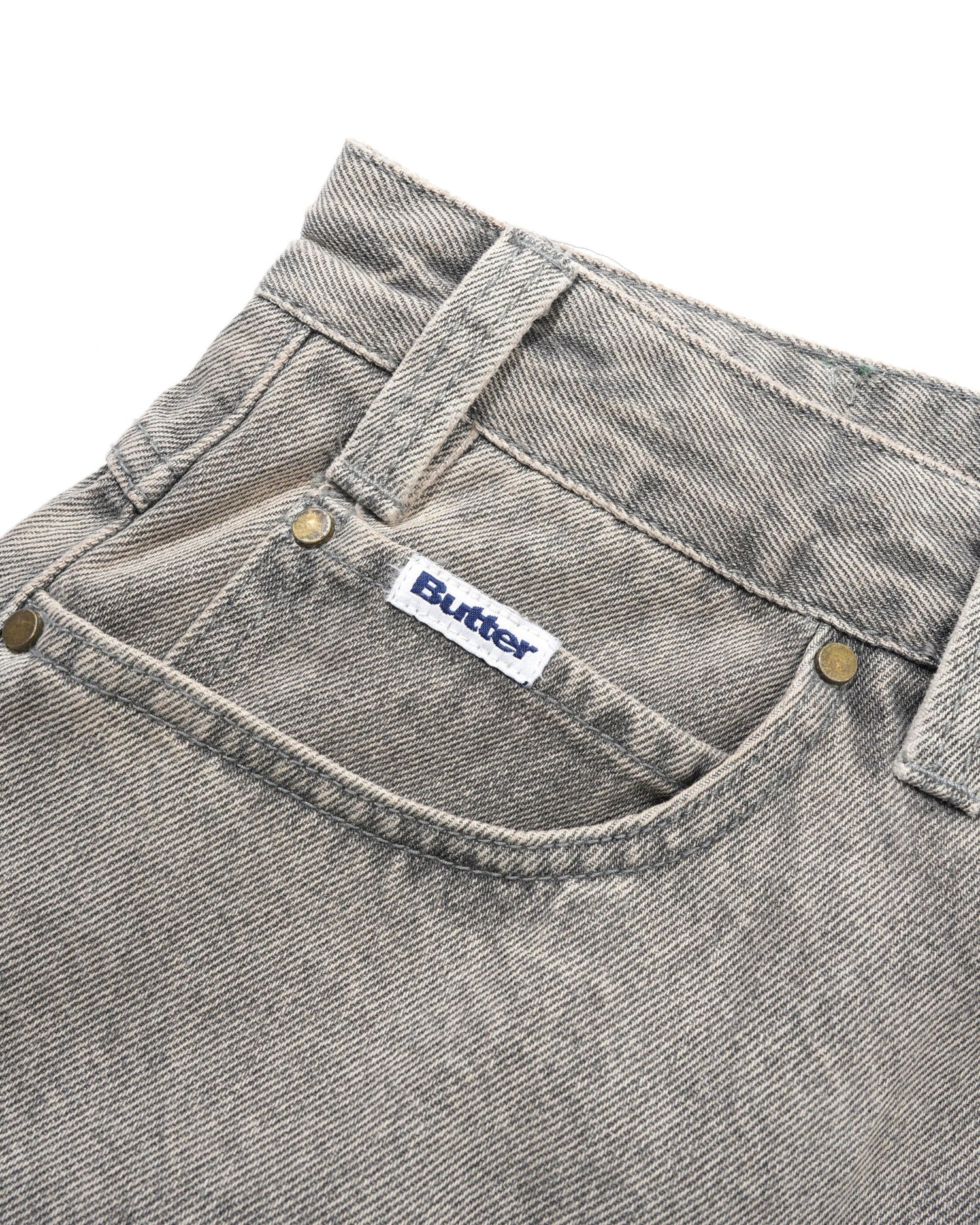 Wide Cut Denim Jeans, Grey Wash