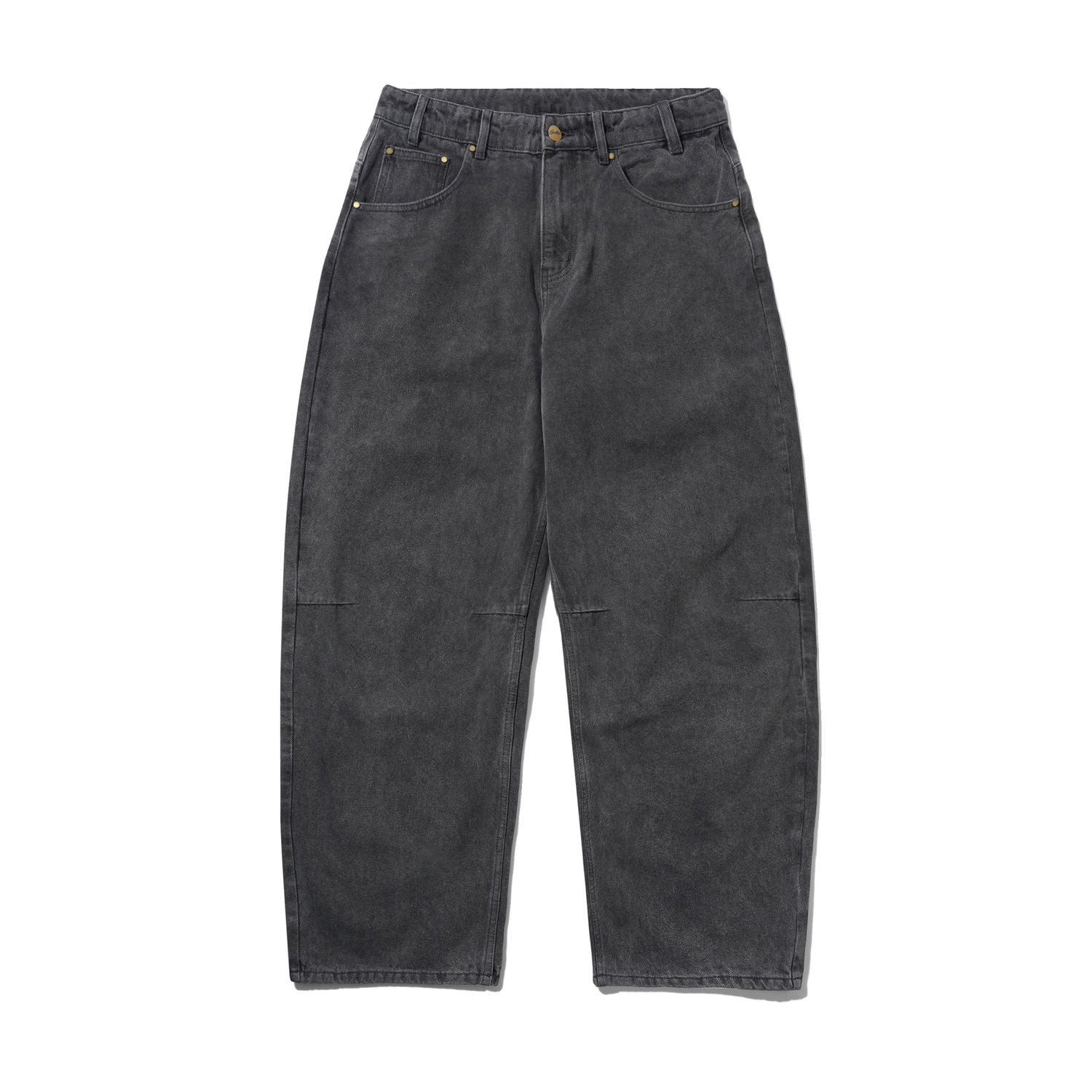 Wide Cut Denim Jeans, Rinsed Black