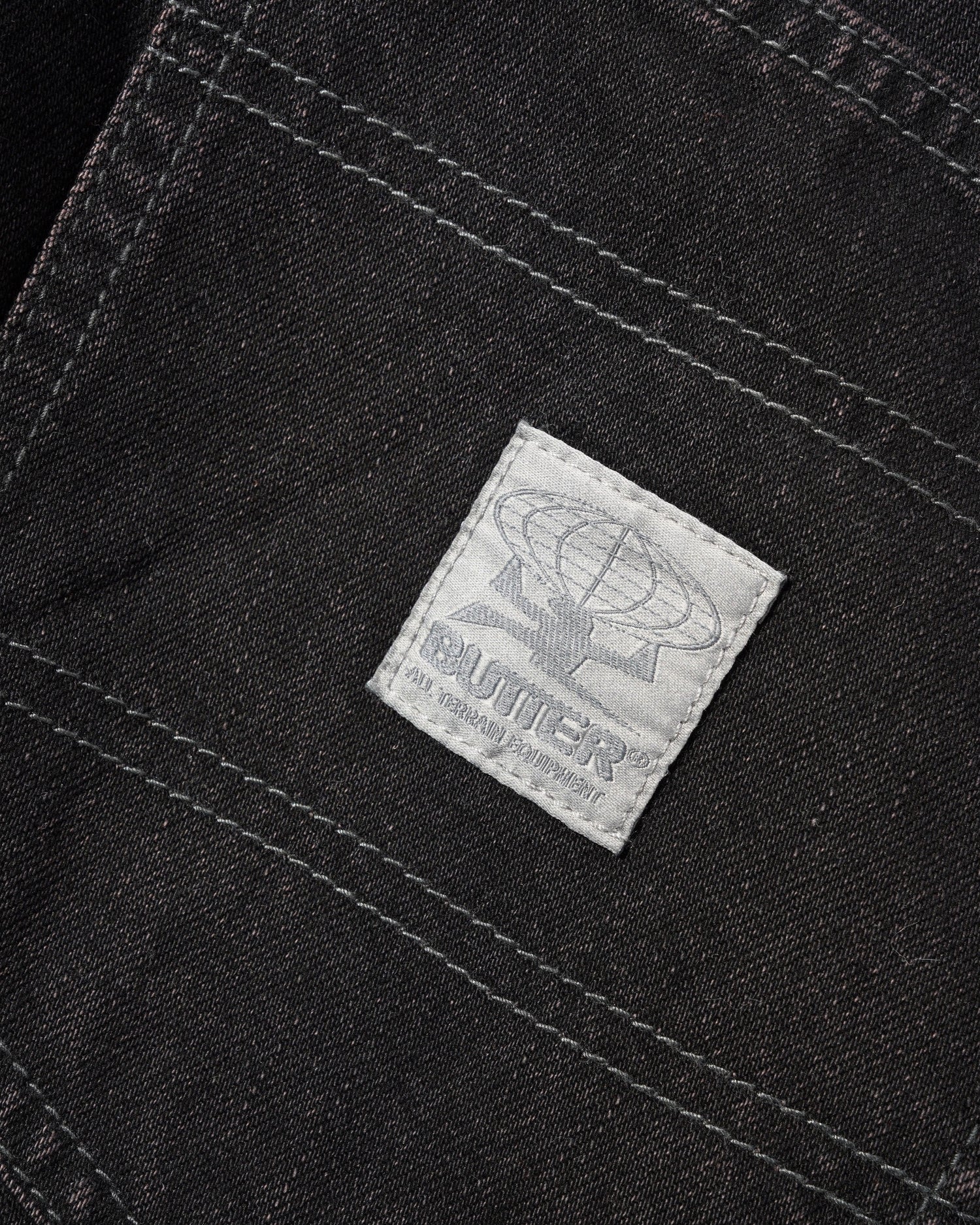 Wide Cut Denim Jeans, Tinted Black