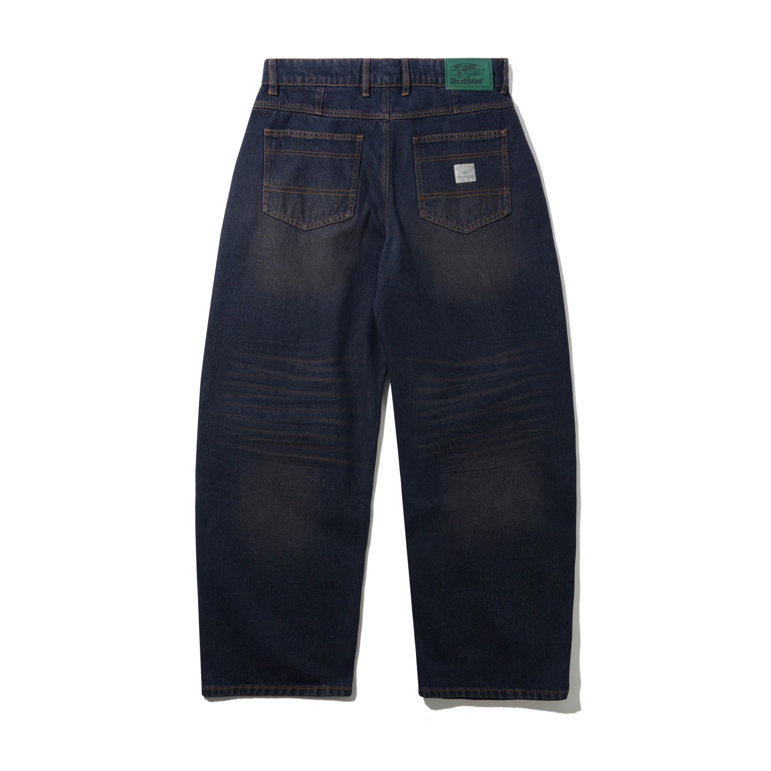 Wide Cut Denim Jeans, Tinted Dark Indigo