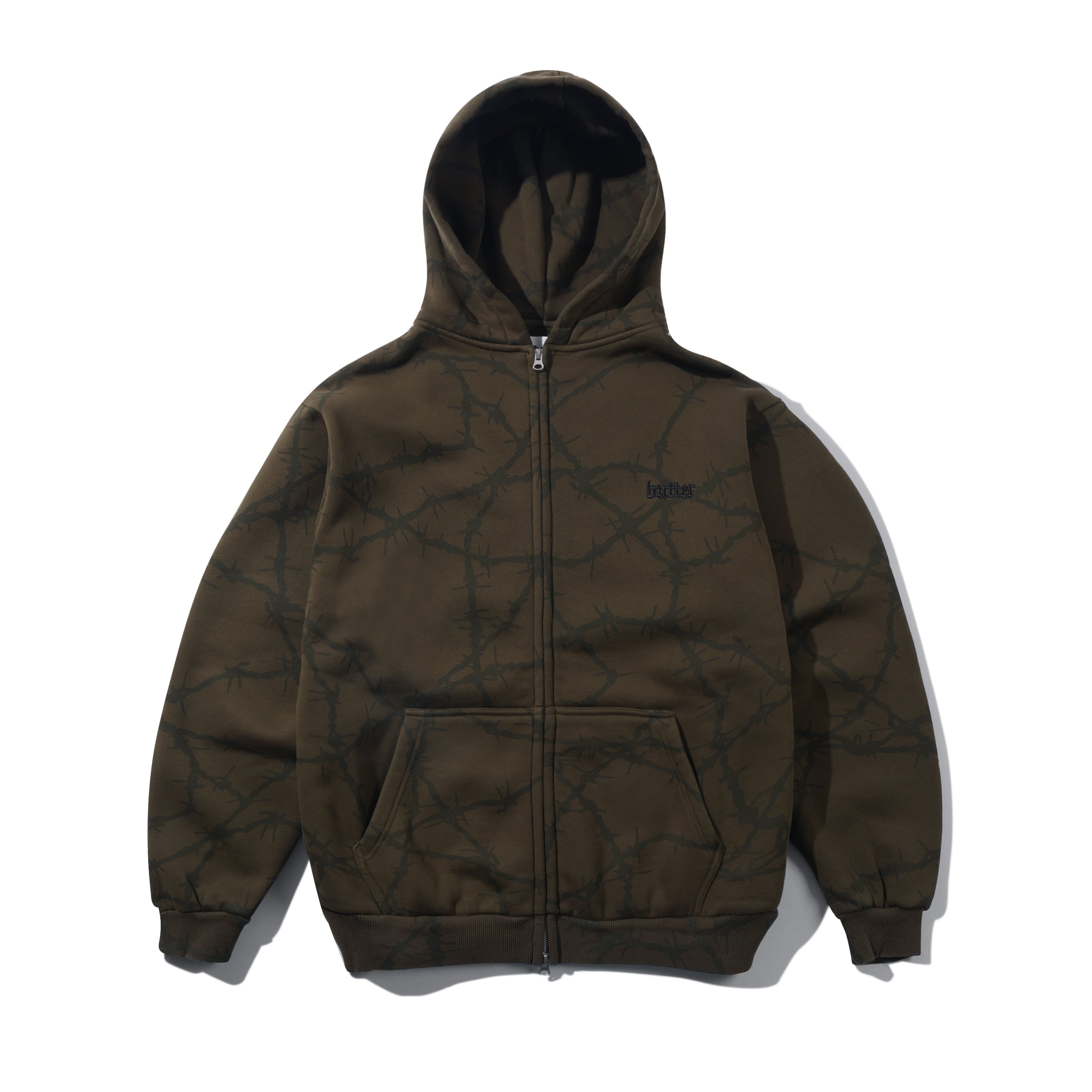 【Butter Goods】Thanks Zip-Thru Hood ジップアップ フーディ Thanks Zip-Thru Hood, Brown – Butter Goods USA