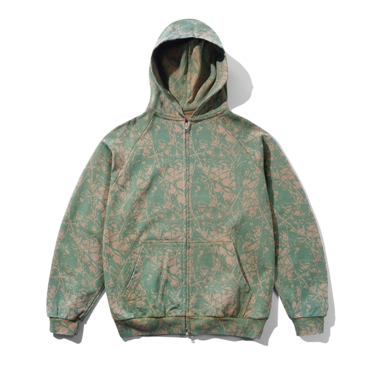 Woods Camo Zip-Thru Hood, Washed Sage