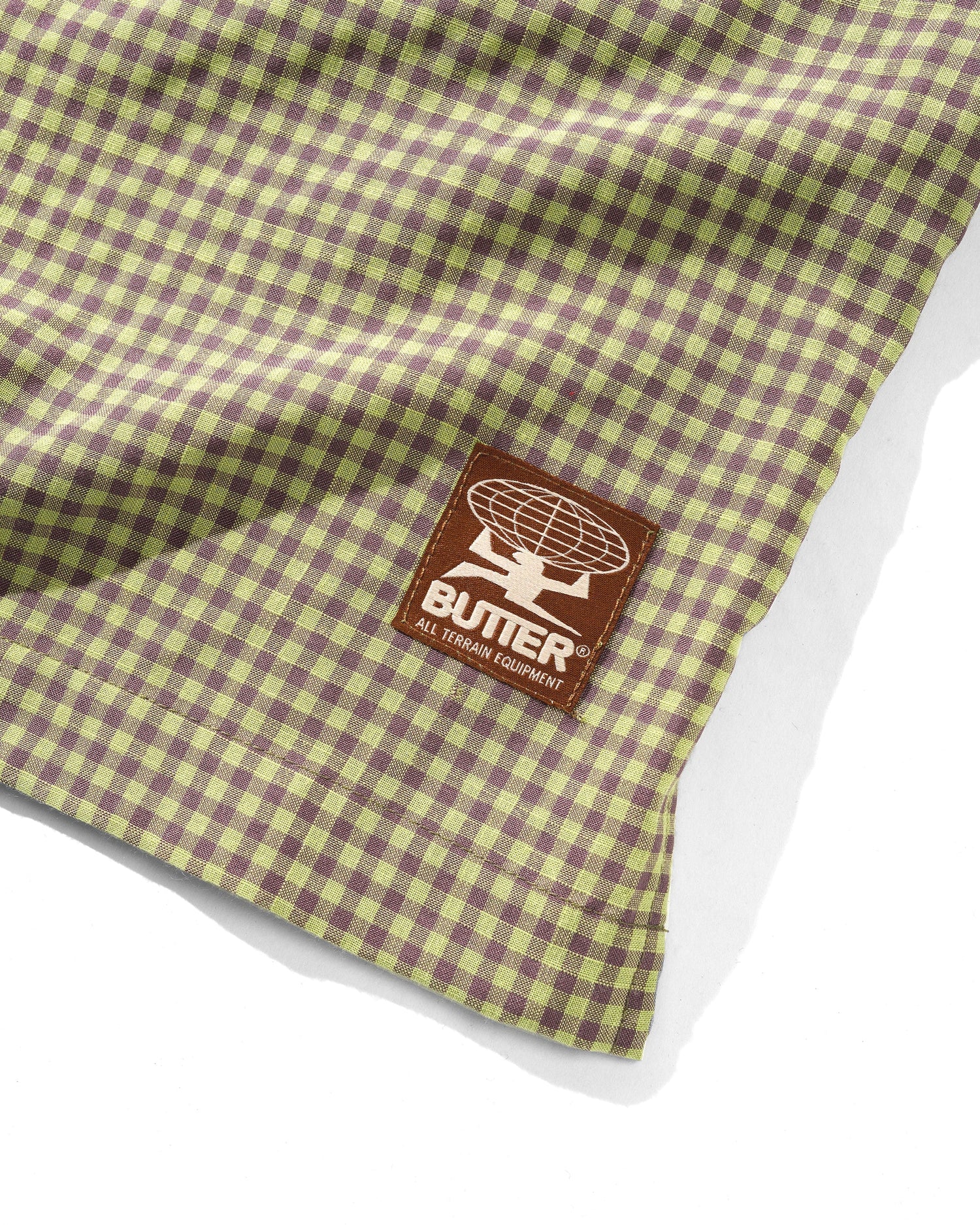 Gingham S/S Shirt, Lime / Mauve