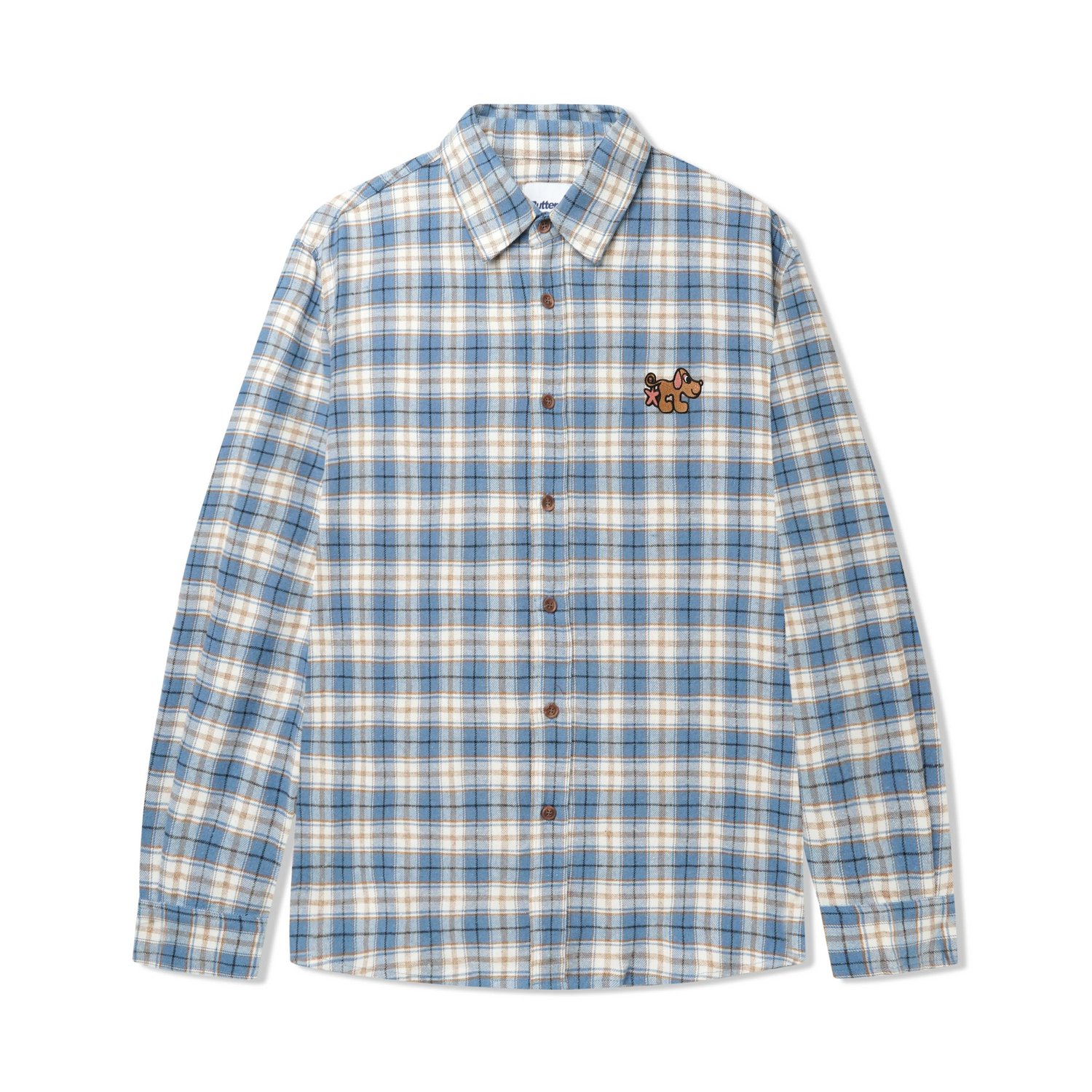 Pooch Flannel Shirt, Sky Blue