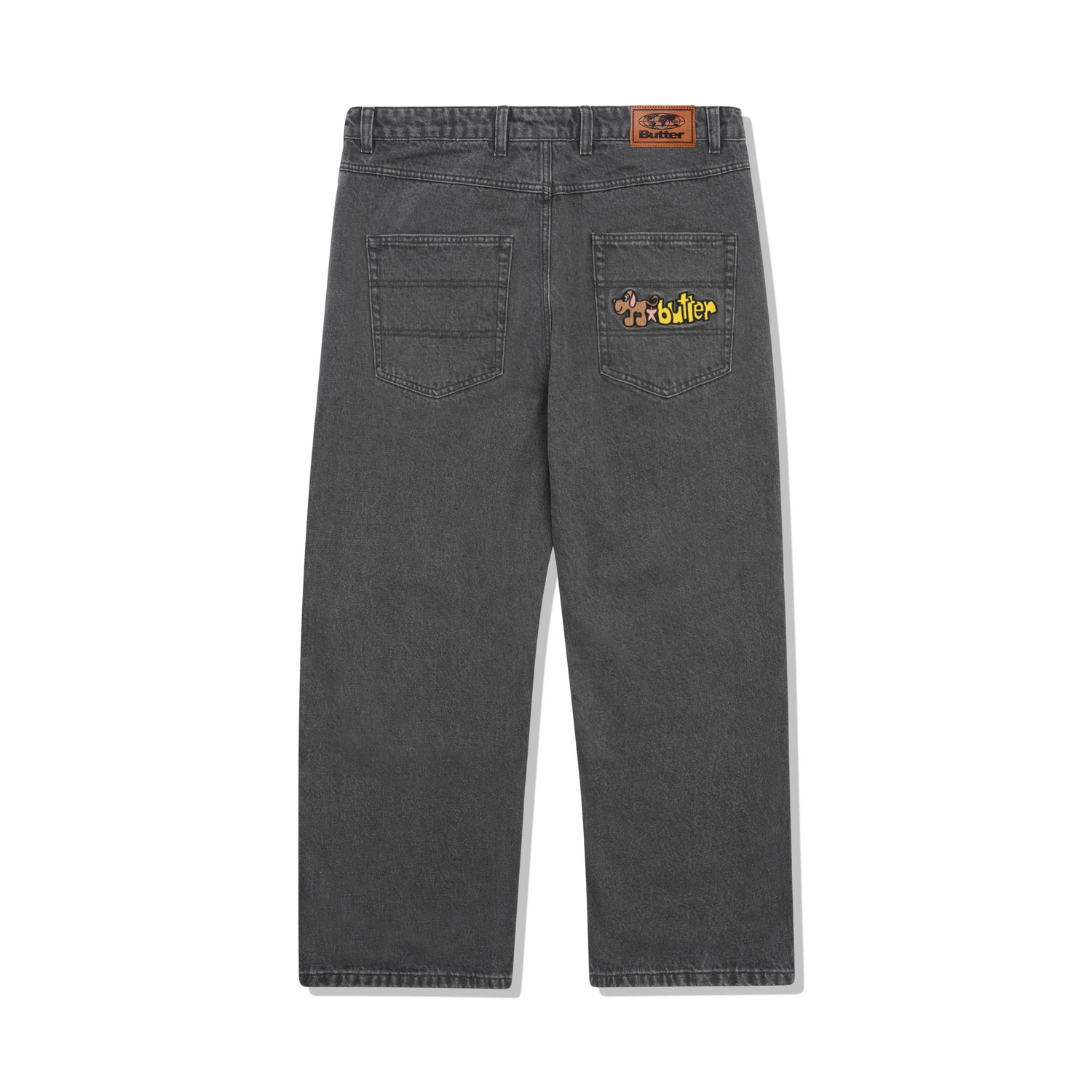 Pooch Relaxed Denim Jeans, Washed Grey