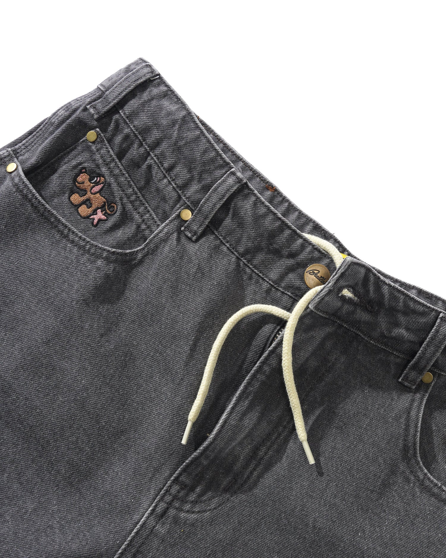 Pooch Relaxed Denim Jeans, Washed Grey