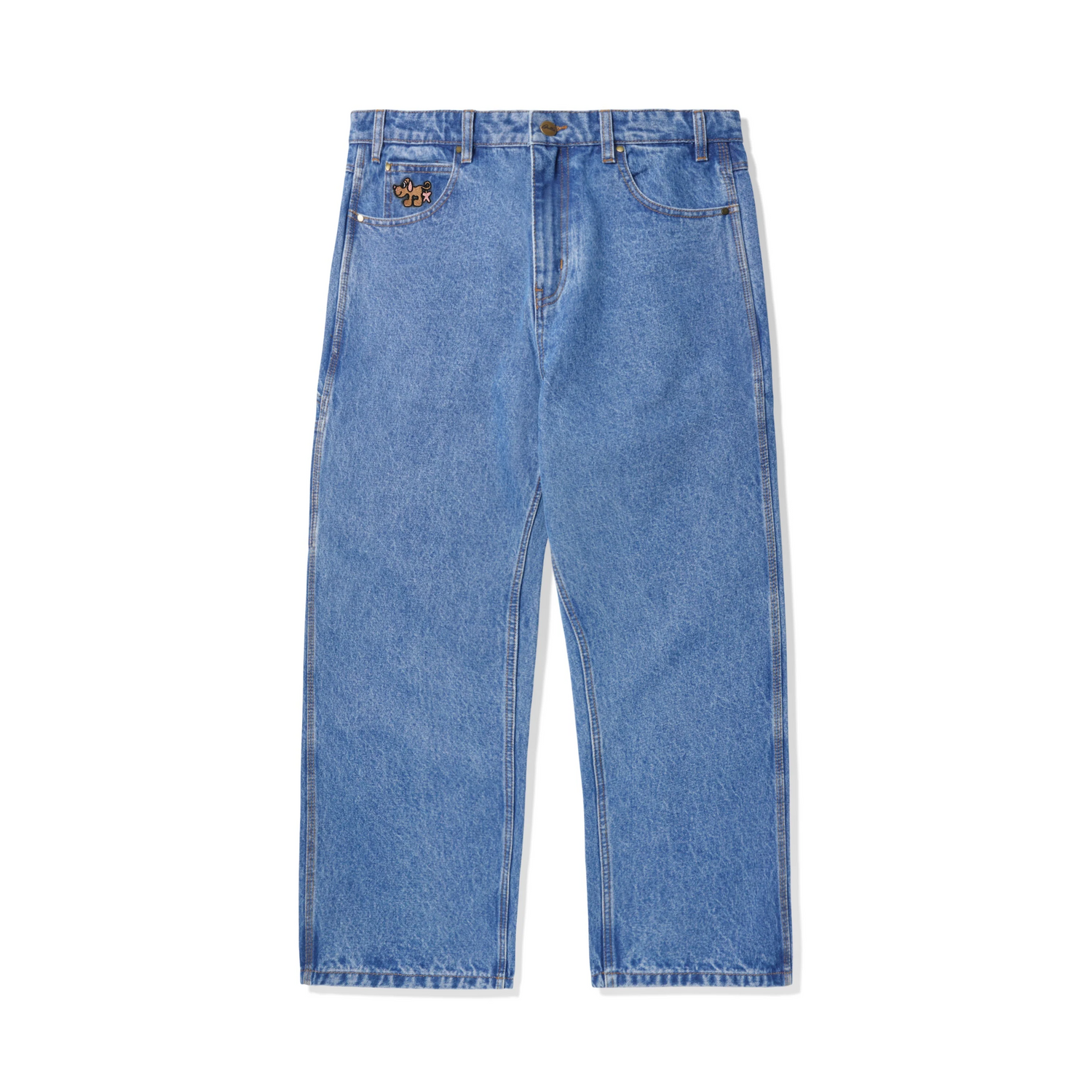 Pooch Relaxed Denim Jeans, Washed Indigo