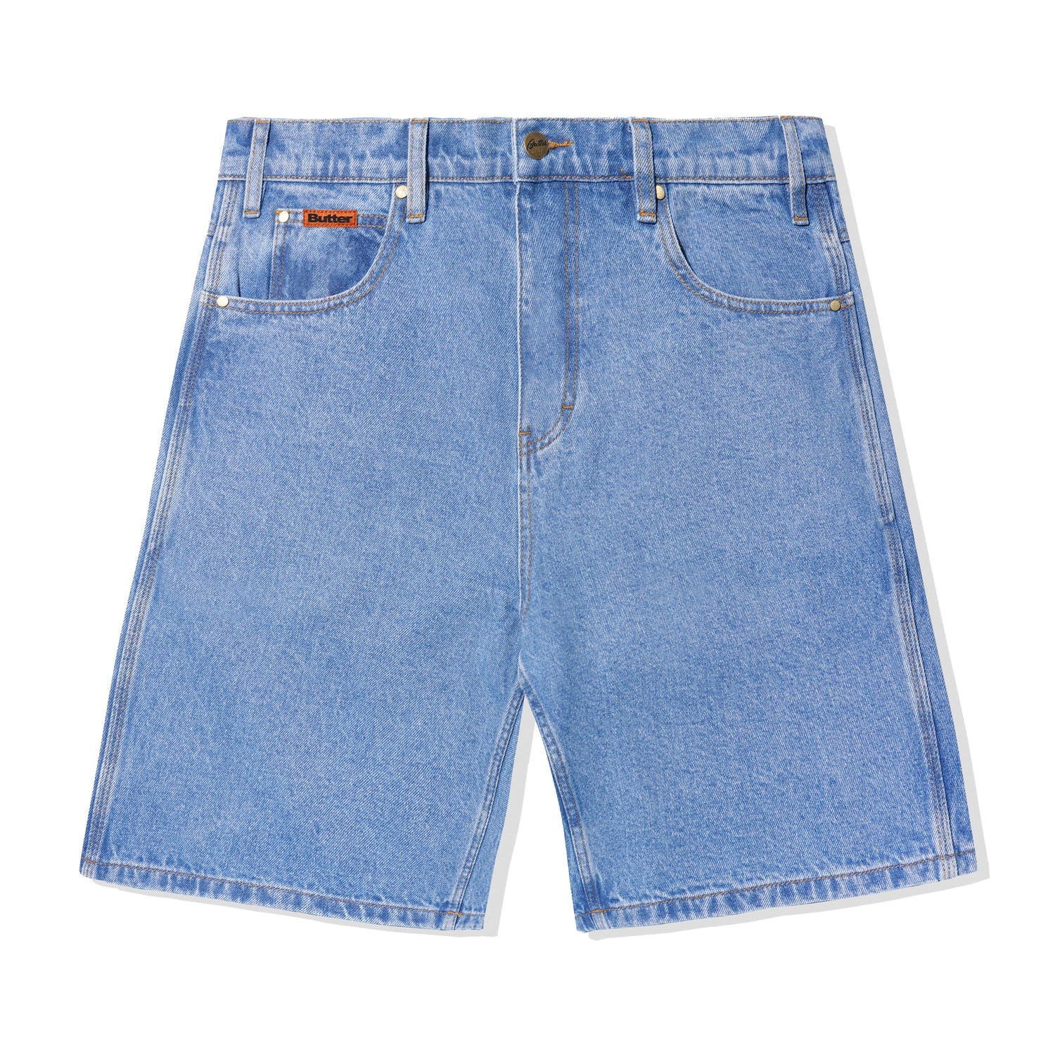 Baggy Denim Shorts, Washed Indigo