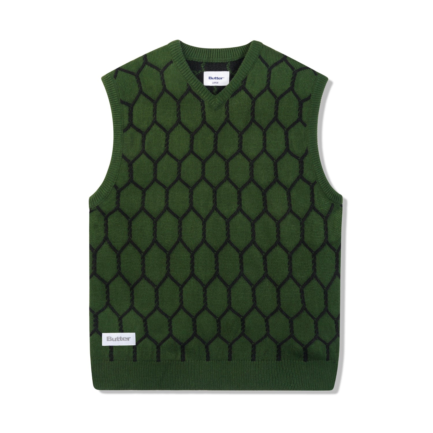 Chain Link Knitted Vest, Forest