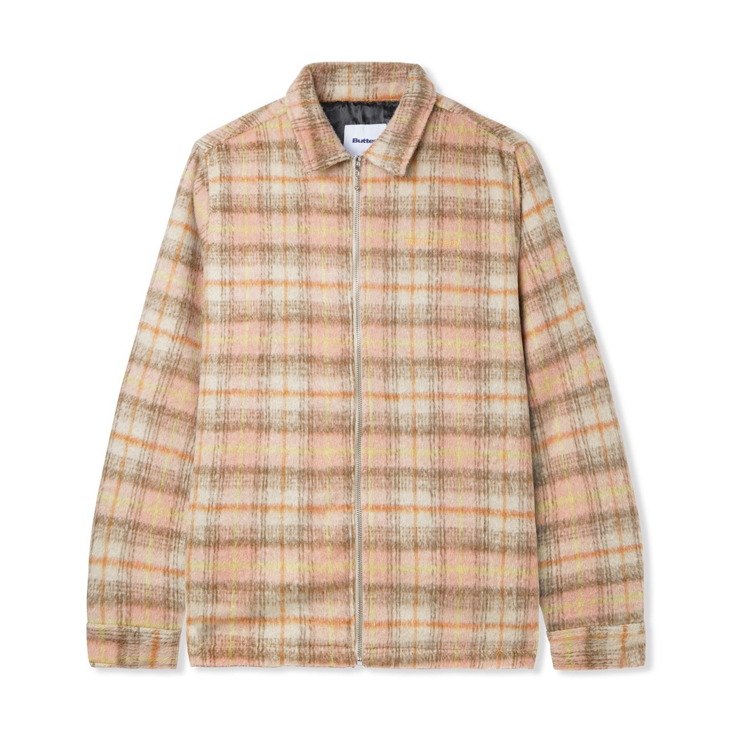 Plaid Flannel Zip-Thru Shirt, Citrus / Fawn