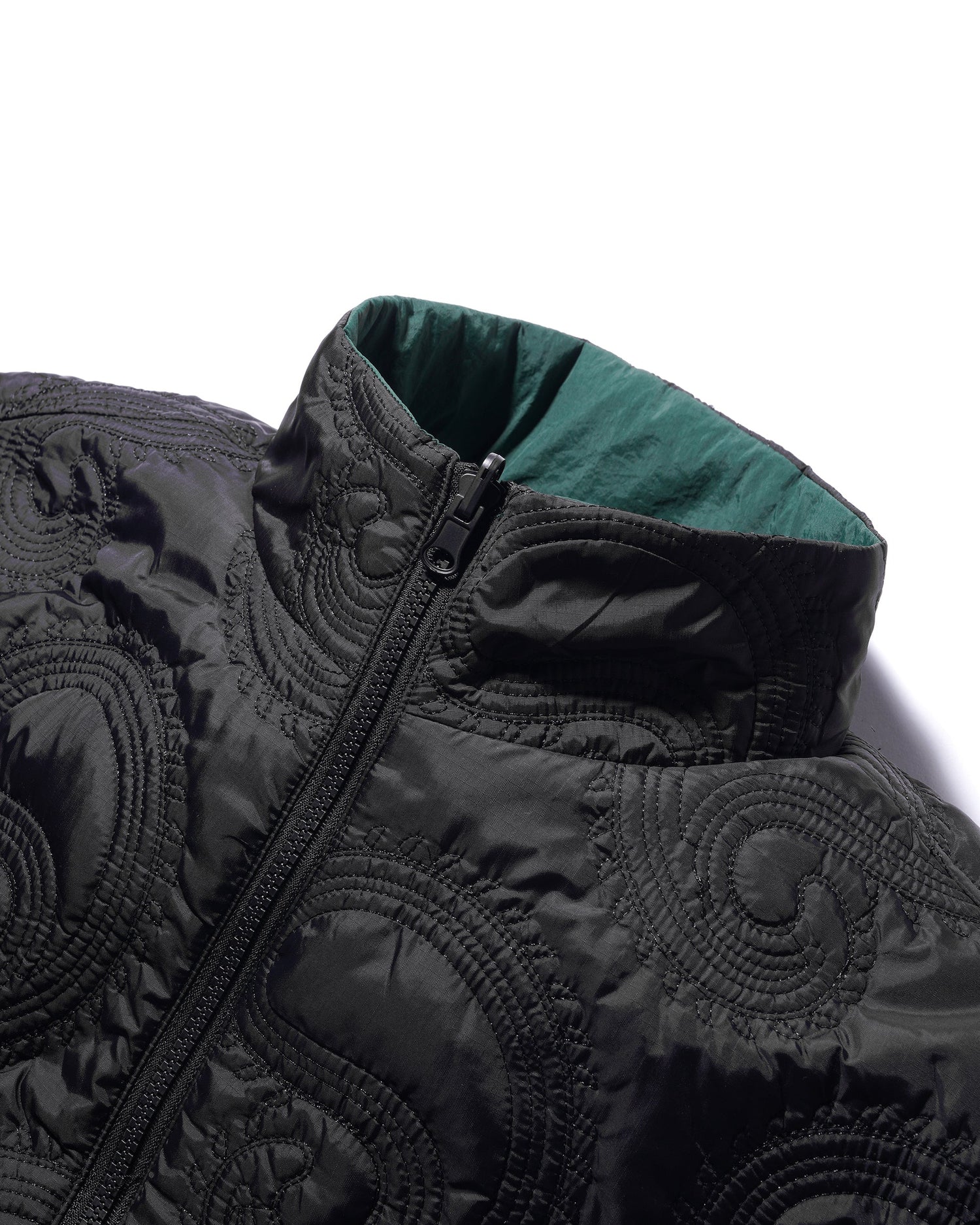 Paisley Reversible Puffer Jacket, Black