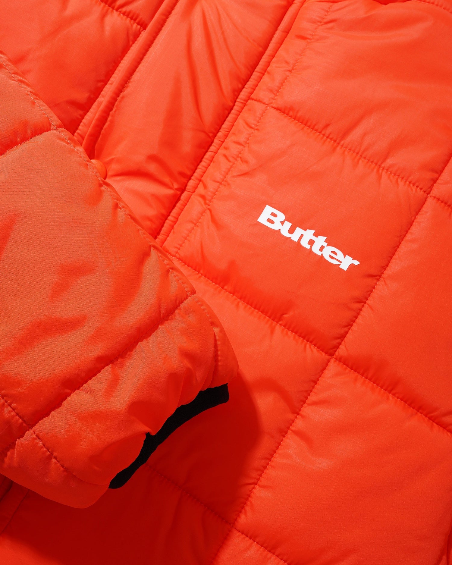 Grid Puffer Jacket, Orange