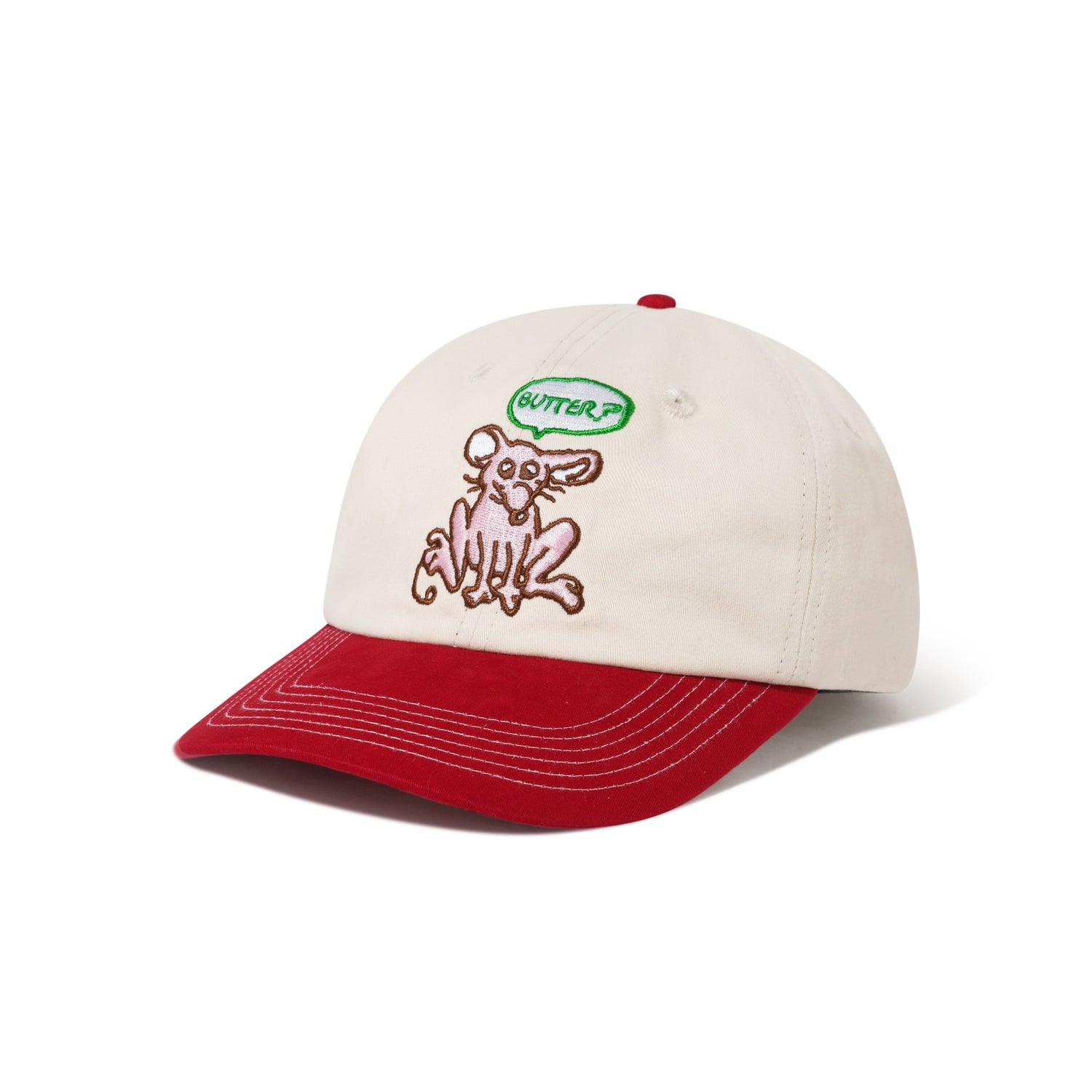 Rodent 6 Panel Cap, Natural / Burnt Red
