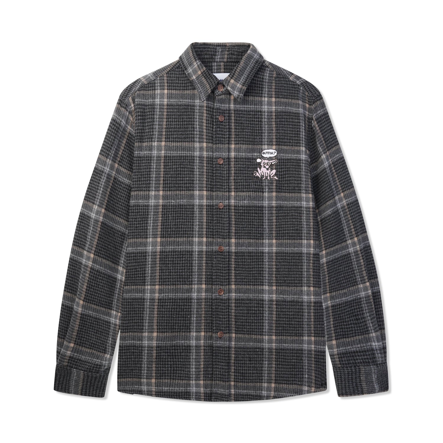 Rodent Flannel Shirt, Black / Grey