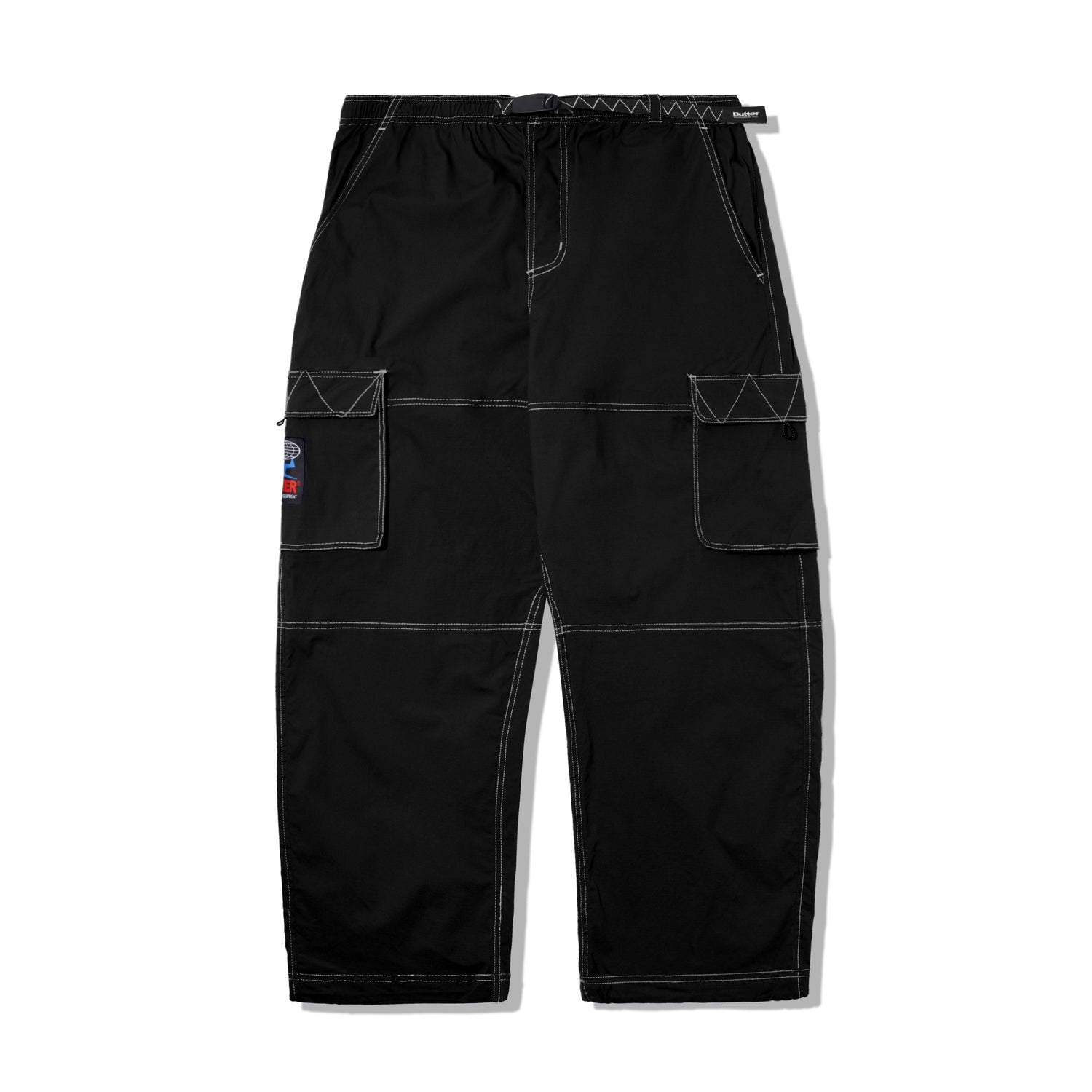 Terrain Contrast Stitch Cargo Pants, Black